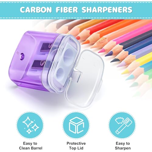 100 Pack Pencil Sharpeners Bulk - Colored Handheld Pencil Crayon Double Hole Sharpener, School Classroom Supplies