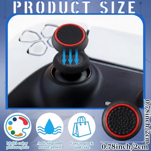 28 Pcs Controller Thumb Grips Set, Joystick Caps, Thumb Grip Cover Joystick Button Caps Controller Assist Silicone Accessories Replacement Parts