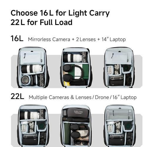 VSGO 22L Casual Camera Backpack - Black - color: Black, size: 22L