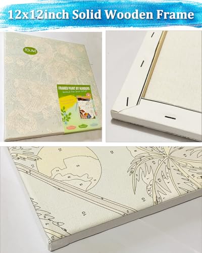 TOCARE Framed Paint by Numbers Kit for Adults Beginners,12x12inch Sloth Paint by Number with Frame,Flower Sloth Paint by Numbers Framed Canvas for Amimal Lover (Without Easel) - color: TC-F-294