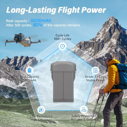 Mini 5 Pro Intelligent Flight Battery 7.16V 5000mAh High Capacity Replacement Battery Compatible with DJI Mini 5 Pro Up to 47 Mins Flight Time - size: 1 Pack