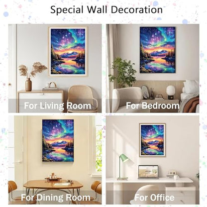Aurora Mountain Diamond Art Kit for Adults,Starry Sky Diamond Painting - color: HS008-1