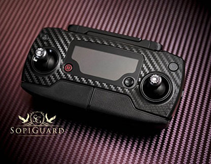 SopiGuard Black Carbon Fiber Precision Edge-to-Edge Coverage Vinyl Skin Controller Battery Wrap for DJI Mavic Pro
