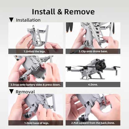 Akozon Drone Landing Gear Replacement Foldable Extended Release Lightweight ABS Landing Legs Accessories for MINI 5 PRO Drone Aircraft
