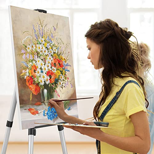 Art Painting Display Easel Stand - Silver Adjustable Floor Artist Easel - style: Silver - 1pack