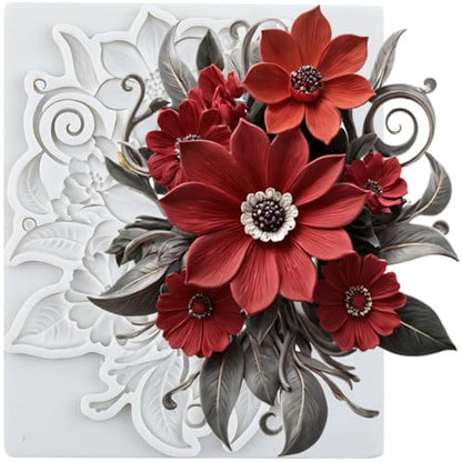 Flower Polymer Clay Mold Baroque Flower Lace Silicone Molds - color: Style H