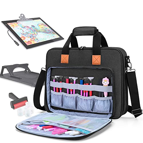 LUXJA Carrying Bag for A4 Light Pad and Diamond Painting Tools, Black - color: Black