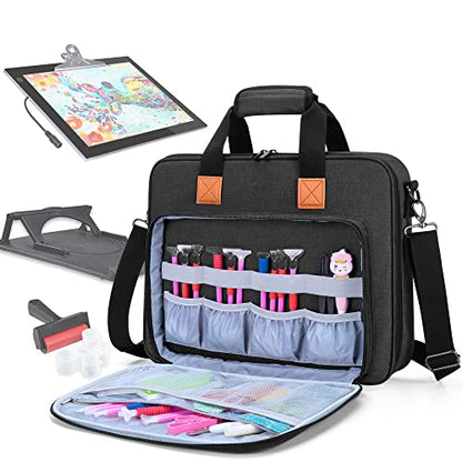 LUXJA Carrying Bag for A4 Light Pad and Diamond Painting Tools, Black - color: Black