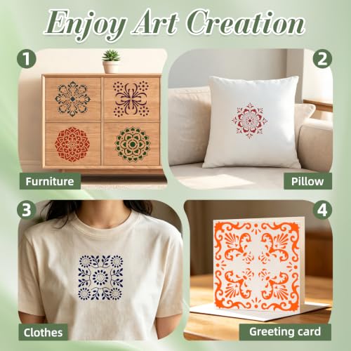 Mandala Stencils for Crafts Reusable 16Pcs Stencils(6X6 Inch) - color: Mandala 2