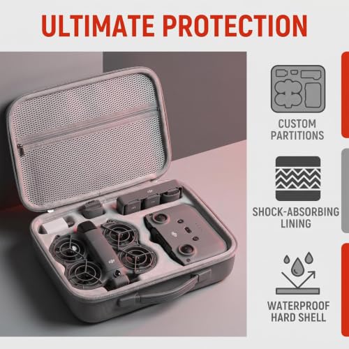 Carrying Case for DJI Neo 2 Fly More Combo, Shockproof Bag with Strap