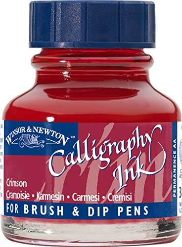 Winsor & Newton Calligraphy Ink, 30ml (1-oz) Bottle, Crimson - color: Crimson, size: 1 fl oz