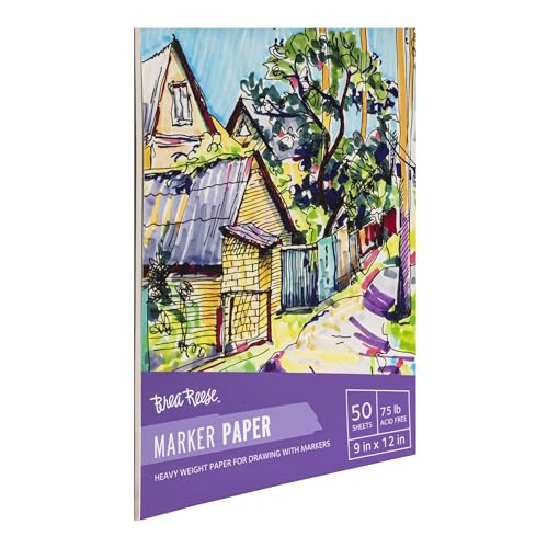 Brea Reese Marker Paper Pad, 50 Sheets, 9x12 Smooth Drawing Pad