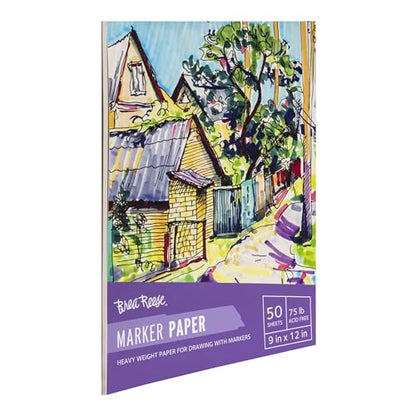 Brea Reese Marker Paper Pad, 50 Sheets, 9x12 Smooth Drawing Pad