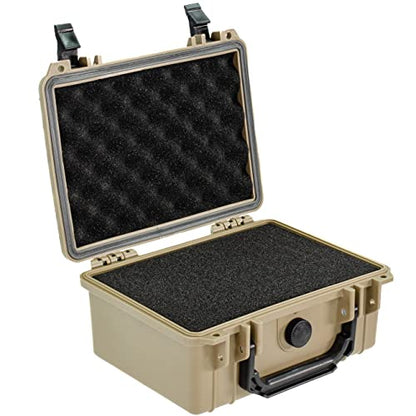 Eylar Protective Camera Hard Case Water & Shock Proof w/Foam, TSA Standards 9.12 inch 7.56 inch 4.37 inch (Tan FDE) - color: Tan FDE