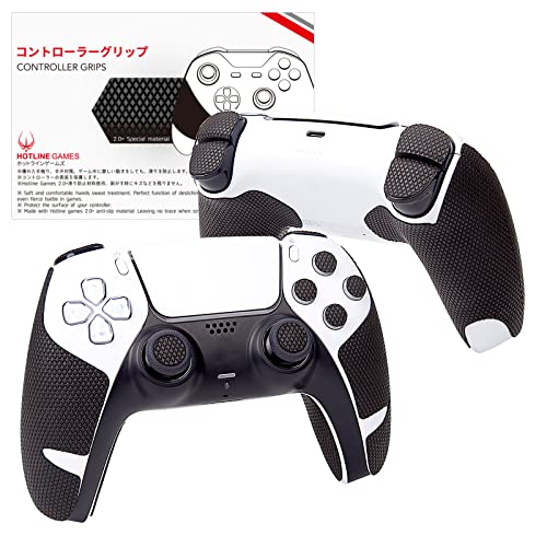 HOTLINEGAMES Controller Grips Compatible with PS5 Dualsense, PlayStation 5 Controller Accessories, Skin Kit, Anti-Slip Grip Tape, Sweat-Absorbent, Easy to Apply (Handle Grips+Buttons+Triggers) - color: For PS5 Controller Grip, size: Handle Grips+Buttons+T
