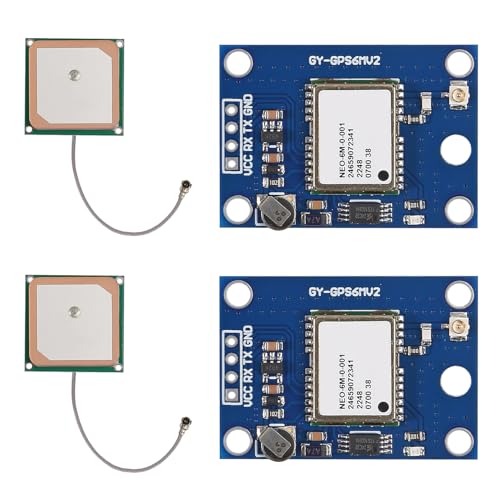 2pcs GY-NEO6MV2 NEO-6M GPS Module NEO6MV2 with Flight Control EEPROM MWC APM2.5 Large Antenna for EEPROM APM 2.5 - color: 2pcs GY-NEO6MV2