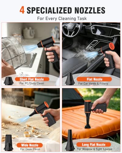 Electric Air Duster, 110000 RPM Cordless Rechargeable Compressed Air Duster