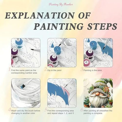 BYGFHLYW Easy Gnome Paint by Numbers Kit for Adults Beginner 16x20 in - color: PB13-1