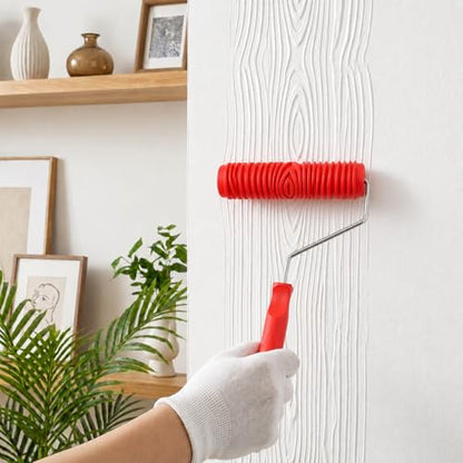 2 PCS 7'' Texture Paint Roller for Wall, Drywall Texture Roller Textured Paint Rollers Pattern Rubber Rollers Textures Tool DIY Decorative Art Paints for Walls, Furnitures and Floors