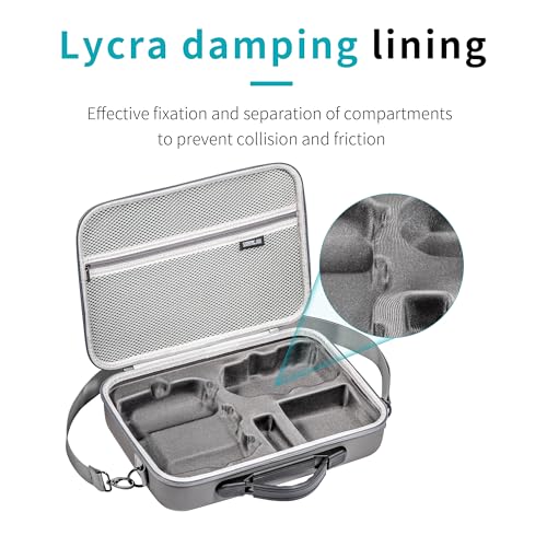 Hard Carrying Case for Dji Mini 4 Pro (with RC2 Controller), Gray Waterproof PU Portable Shoulder Bag and Handbag 2 in 1