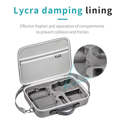 Hard Carrying Case for Dji Mini 4 Pro (with RC2 Controller), Gray Waterproof PU Portable Shoulder Bag and Handbag 2 in 1
