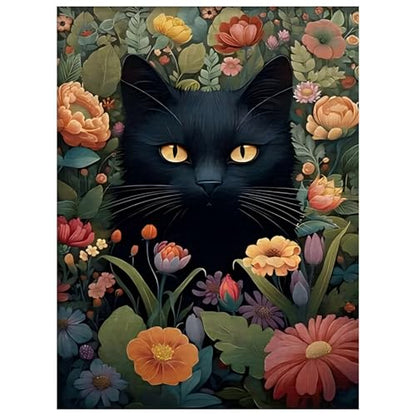 Cat Paint by Numbers Kit for Adults, 16x20 inch - color: Black Cat