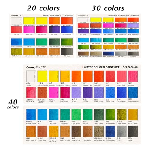 kander 30 Color Watercolor Paint Set with Detail Paint Brushes
