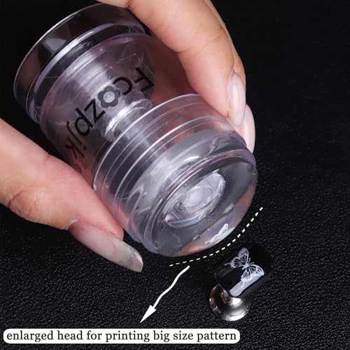 Fcozpjk Rotatable Nail Stamp Clear Silicone Nail Art Stamper Scraper Kit - color: Clear