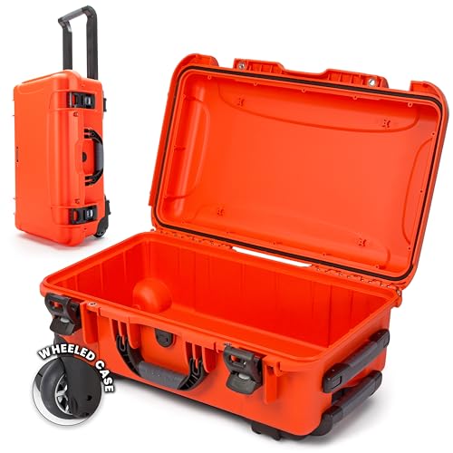 NANUK 935 Hard Case Empty - Waterproof with Wheels, 22"x14"x9" - Dustproof and Impact Resistant, Carry-On Approved for Most Airline - Orange - color: Orange, style: Empty