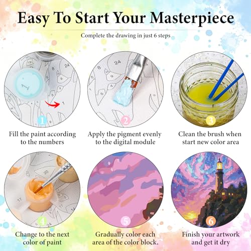 Dawnsphere Aurora Paint by Numbers Kit for Adults Without Frame 16x20 in - color: OP-US17