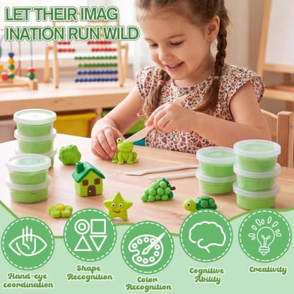 VioraWhite 48 Pcs Air Dry Clay Bulk 1.6lb Modeling Clay Kit,Light Green - color: Light Green