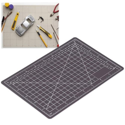 A5 Cutting Mat 8.7x5.9 Inch – Double-Sided Self-Healing Gridded Pad for Paper Cutting, Crafting, Tracing & as Mouse Mat, PVC