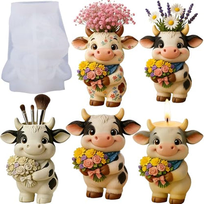 Highland Cow Resin Molds, 3D Animal Candle Molds Silicone for Epoxy Resin - color: Cow Resin Mold