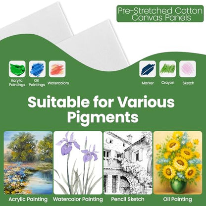 24 Pack 4x4 Inch Small Canvas Boards - Blank Primed for Painting - size: 4*4 in 24pack