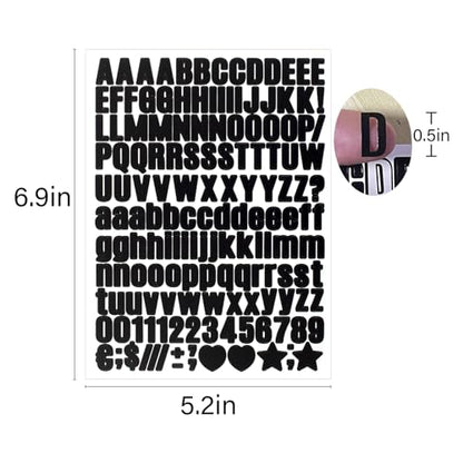Letter Stickers,Mailbox Numbers,0.5 Inch Waterproof Vinyl Alphabet - color: Black 20 Sheets, size: 0.5 Inch