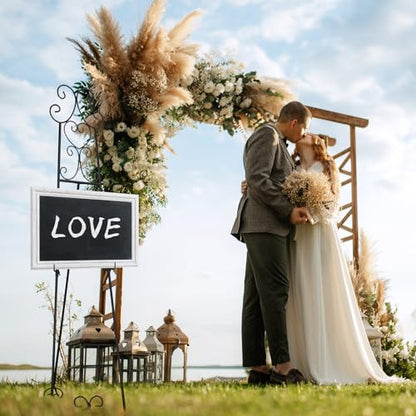GlikCeil 57" Black Metal Scroll Easel Stand for Wedding Sign Display - color: Black