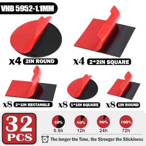 Navona 32Pack Heavy Duty Double Sided Mounting Tape, VHB 5952 Foam Tape