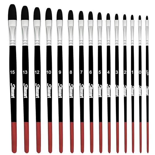 Sdanart Filbert Paint Brushes Set,15 PCS Artist Brushes,Filbert Art Brush