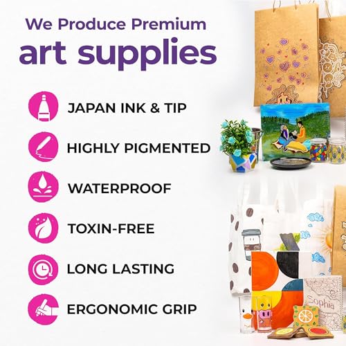PINTAR Glitter Acrylic Paint Pens, 14 Pack Extra Fine 0.7mm Tip — Sparkle Multi‑Surface Paint Markers for Rock Painting, Glass, Ceramic, Wood, Leather, Fabric, Paper - style: Glitter (Pack of 14)