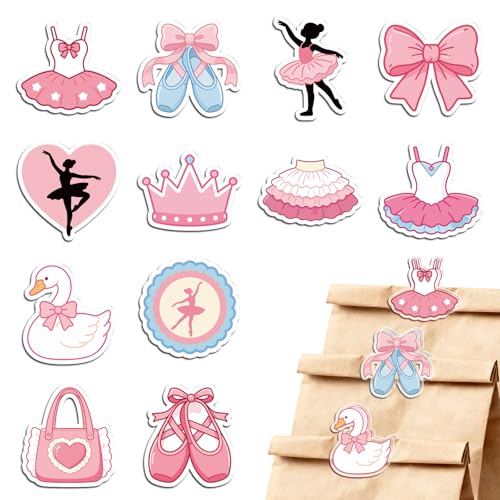 MAYJOYDIY 24Pcs Ballet Dance Acrylic Chip Clips Ballet Shoe Bow Bag Sealer - color: Ballet Dance