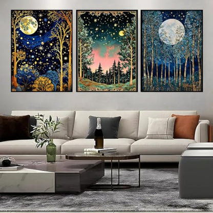 Ekuxom 3 Pack Diamond Art Kits for Adults-Forest Diamond Painting - color: 3 Pack-Forest