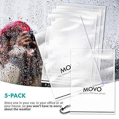 Movo (5 Pack) RC1 Clear Rain Cover for DSLR Camera and Lens up to 18" Long