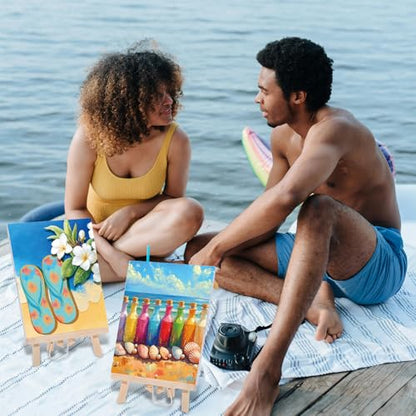 Dinifee 6 Pack Pre Drawn Canvas 8x10 Paint Kit for Adults, Summer Hawaii - style: Summer Hawaii
