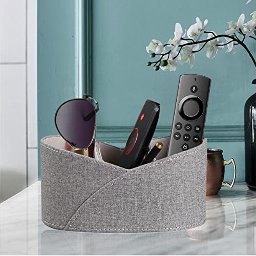 PU Leather TV Remote Control Holder,Pen Caddy/Cup,Art Supplies Organizer - color: Grey