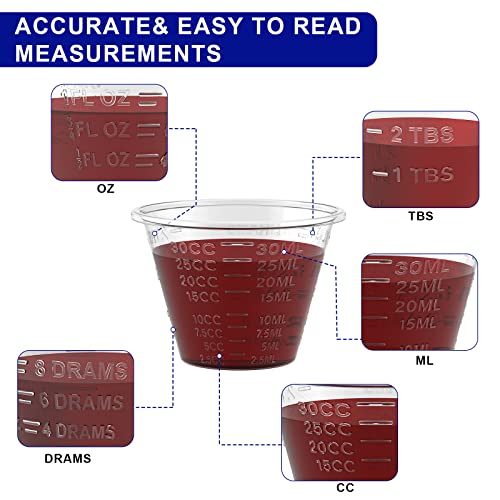 ReliMedPro Disposable Medicine Cups, 300 Pack, 1 oz (30 ml), Graduated