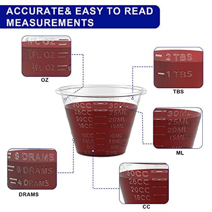 ReliMedPro Disposable Medicine Cups, 300 Pack, 1 oz (30 ml), Graduated