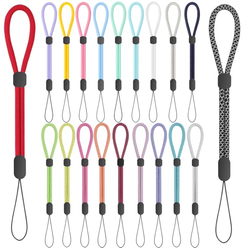 Wrist Strap Lanyard, Adjustable Phone Lanyards for Cell Phone, Camera, Flashlight, Keychain, ID Name Tag Badge - color: 20pcs-mixcolor