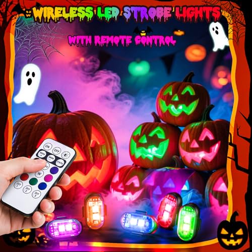 Wireless LED Strobe Lights, RGB Flashing Lights, Remote Control Car Decor - size: 4PCS (Standard 2LEDs)