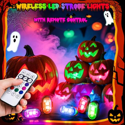 Wireless LED Strobe Lights, RGB Flashing Lights, Remote Control Car Decor - size: 4PCS (Standard 2LEDs)