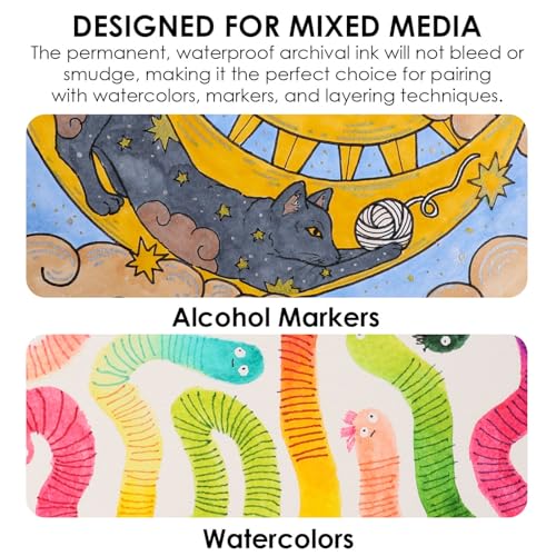 Grabie Micro Fineliner Pens, 10 Multicolor Waterproof Drawing Pens - color: 10-Multicolor